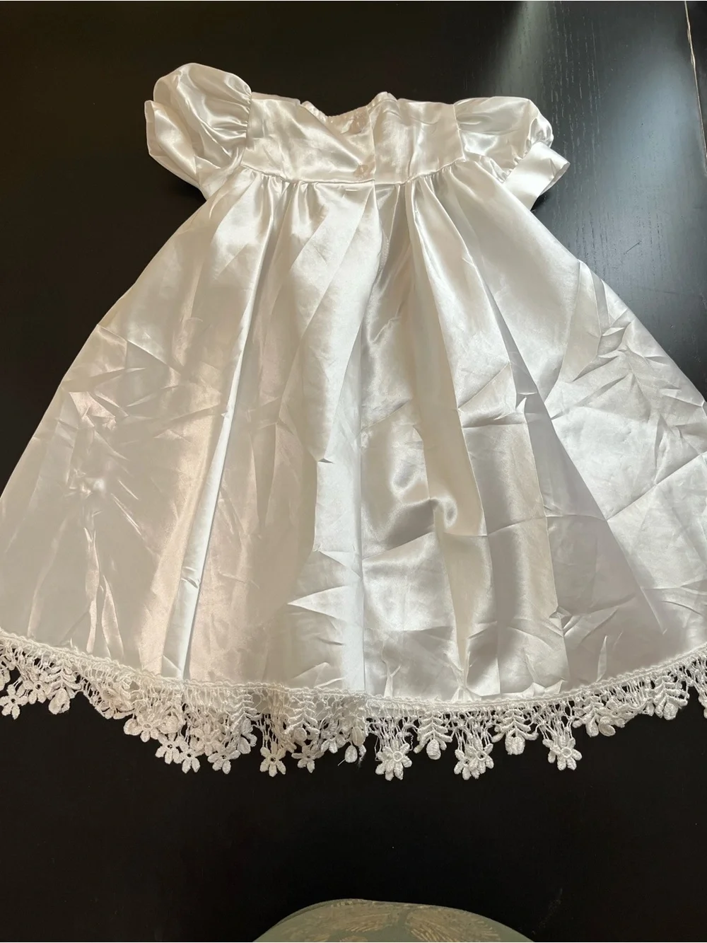 Kays Vintage Baby girl Satin lace christening blessing gown baptism formal dress